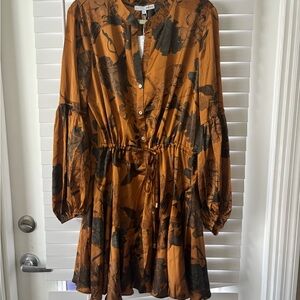 Baltic Born Long Sleeve Dress in Brown and Black